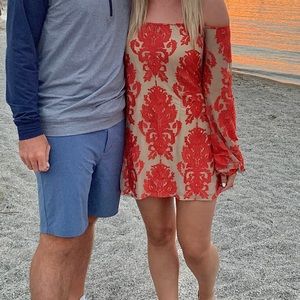 San Marcos off the shoulder lace dress